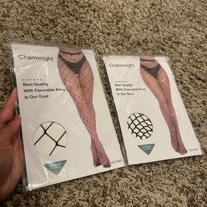 Charmnight Black Fishnet Pantyhose Bundle of 2 (New in Package)